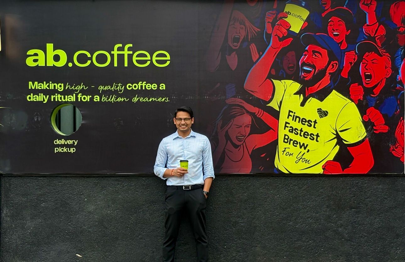 AB Coffee founder at an AB Coffee deck